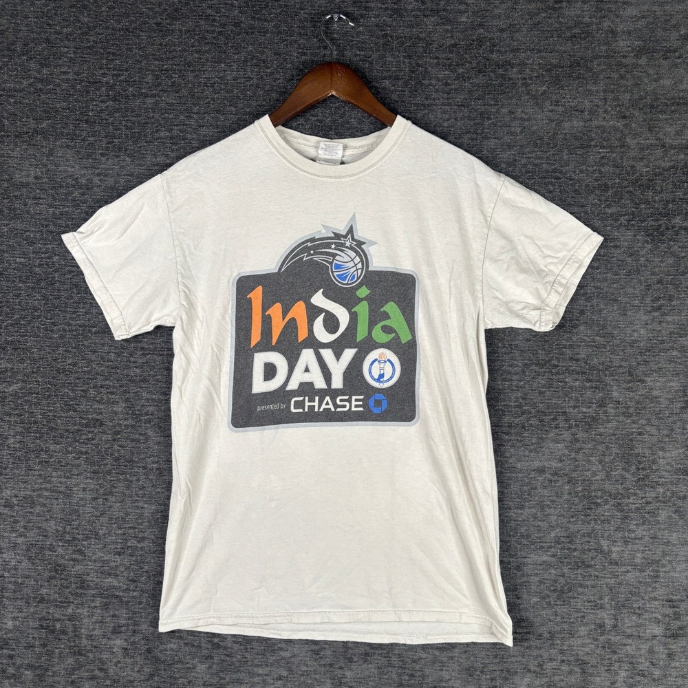 Orlando Magic India Day 2014 T-Shirt Mens Medium White Chase Promo Tee Y2K Sport